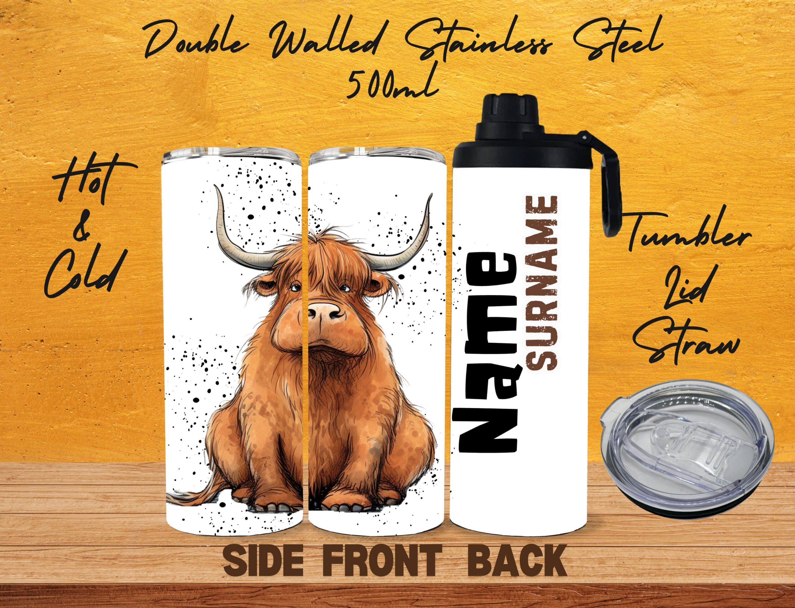 Personalized Crazy Cow - Tumbler & Bottles - Image 11