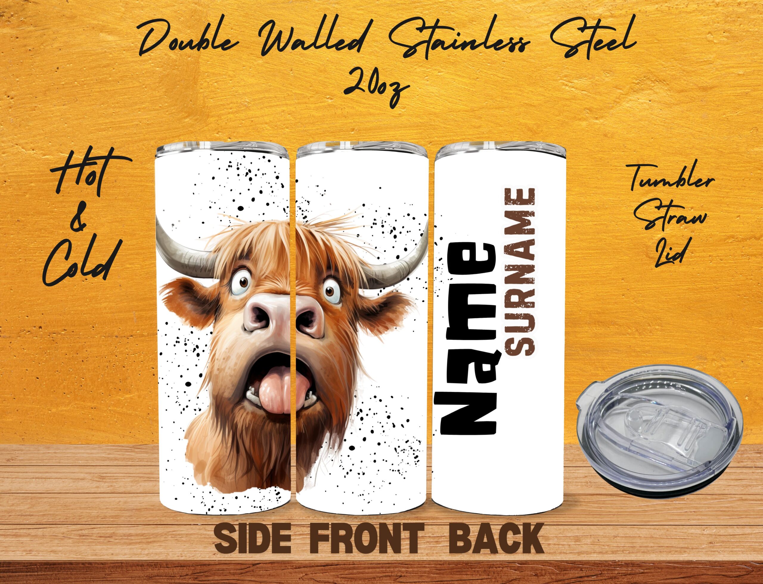 Personalized Crazy Cow - Tumbler & Bottles - Image 21