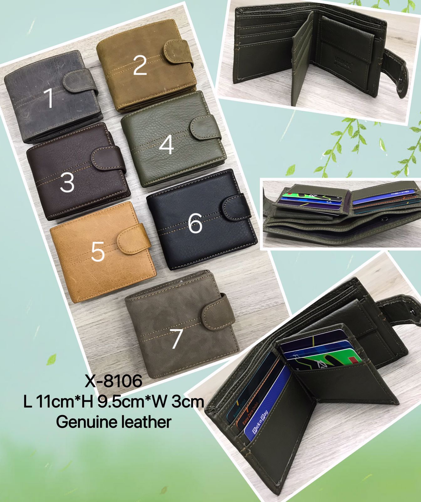 Genuine Leather Wallet X-8106 - Image 2