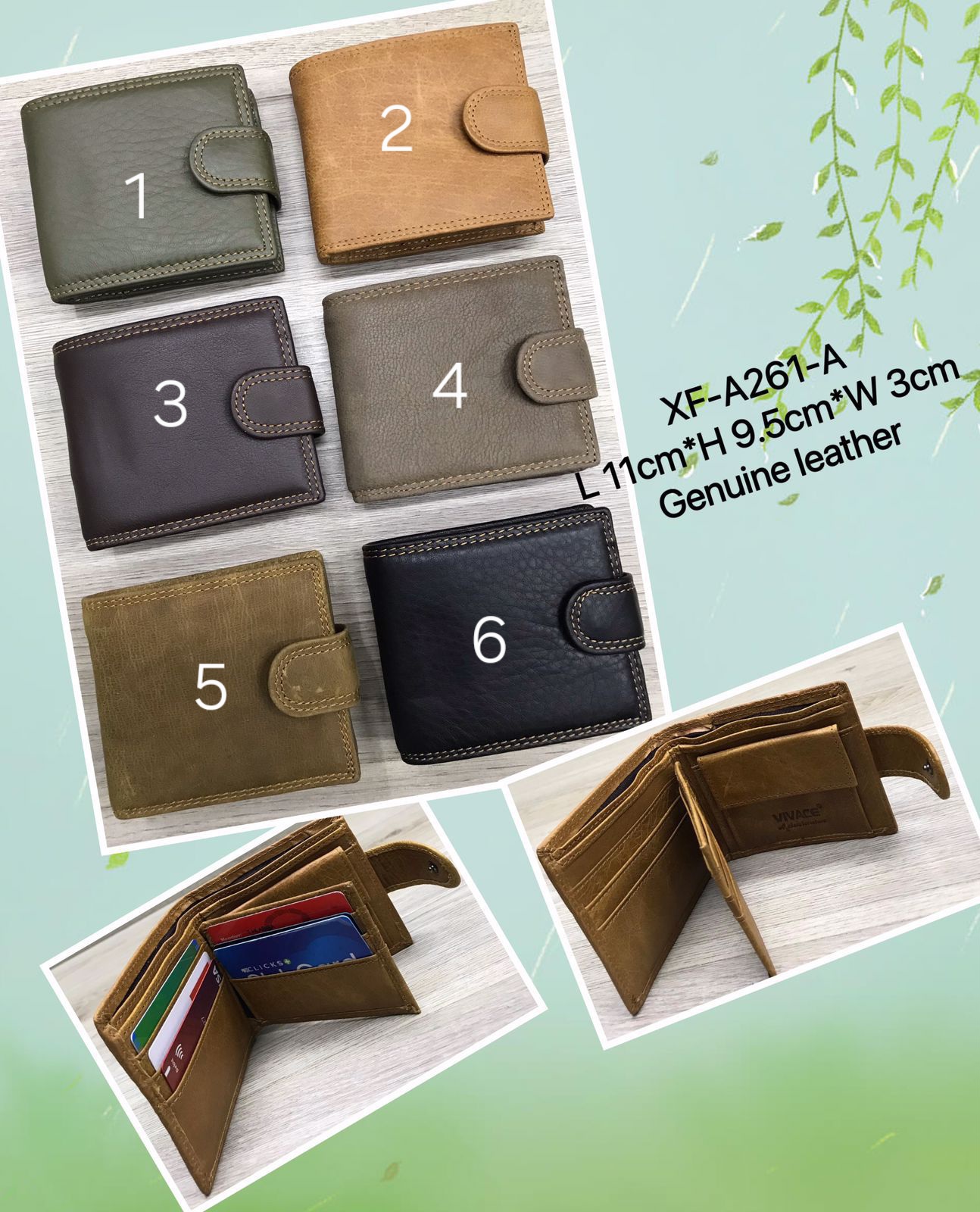Genuine Leather Wallet X-FA26-1A - Image 2